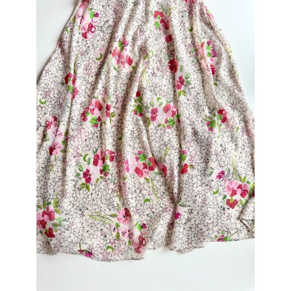 ZARA Off White Floral Star Print Crinkle Chiffon Fit & Flare Midi Dress, Size S - Picture 9 of 16